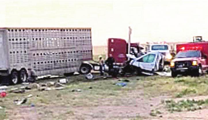 One person was killed and another injured when a semi-truck and cargo van collided last Wednesday west of Dimmitt at Texas Hwy 86 and FM 1055.