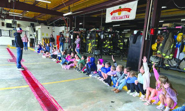 Fire Safety Day: The Wheeler Volunteer Firefighters hosted fire safety training for Wheeler students. The students learned fire safety tips, including how to call 911 and provide vital information to dispatchers. Courtesy Photos