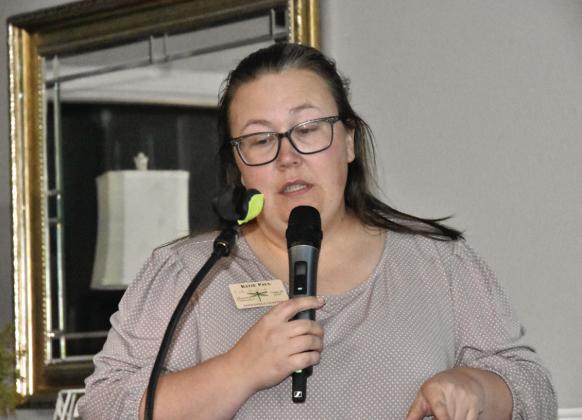 SALUTING NATURALISTS--Texas Master Naturalist Katie Paul spoke to the TMN Panhandle Chapter at a regular meeting April 27 in Canyon on Wilderness to Stewardship Naturalist Movement and touched on some of the prominent naturalists through history. (Photo by Jim Steiert)