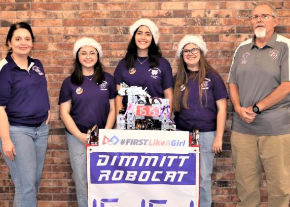 DHS Anatronic Kats #15151 (left to right) Coach Engelbrecht, Sarah Morales,Arianna Mendoza, Anistynn Birdwell, Coach Bell competed at the 2024 FiT-W&amp;amp;P Amarillo League Meet #2 went 3-2 and is sitting in 7th place in District.