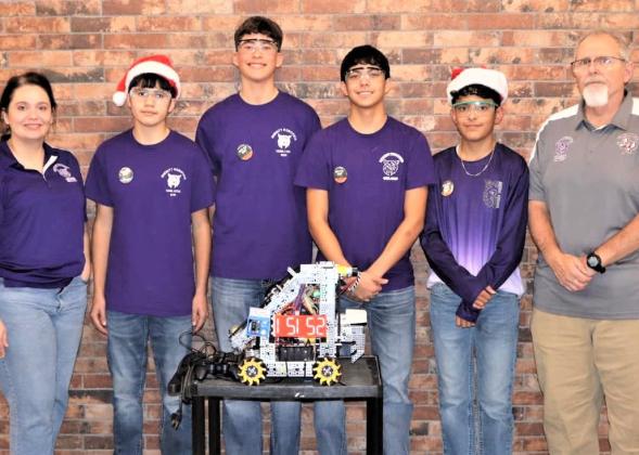 DHS Bionic Cats #15152 (left to right) Coach Engelbrecht, Diego Duenes, Rudy Fuentes, Baylor Navarro, Yandel Sanchez and Coach Bell competed at the 2024 FiT-W&amp;amp;P Amarillo League Meet #2 and went 3-1-1 and is sitting in 21st place in District.