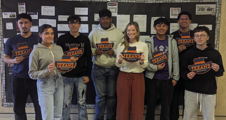 Left to Right- Arnoldo Ogaz, Sofia Rivera, Jesus Quintana, Ivan Martinez, (SPC) Representative Abbey Whatley, Jaden Rodriguez, Xaden Vargas, and Braden Lafuentes