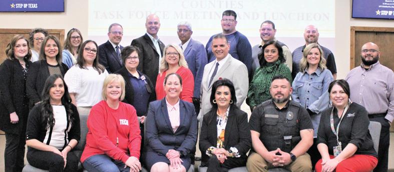 The Step Up Texas Task Force includes (front row, left to right) Patricia Arteaga, Kendra Cantrell, Judge Dana Zirpoli, Dr. Edna Garcia, Chris Tristan, and Amy Hagerman, (middle row) Theresa Salazar, Elizabeth Castillo, Elizabeth Ortiz, Jennifer Quintero, Alison Tipton, Dr. Rick Garcia, Dr. Angelica Okamoto, Christi McCasland, and Tony Martinez, (back row) Katrina Garrett, Kimberly Ford, Jim Tirey, Dr. Ray Barbosa, Eddie Subealdea, Brandon Ontiveros, Benny Gonzales and Dr. Jeff Carr.