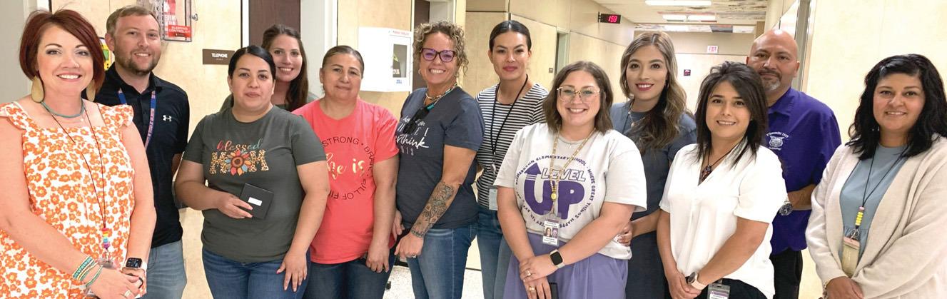 DISD 5-year Award (left to right) - Abby Neinast, Dillon Rackler, Yoselin Esqueda, Liz Rackler, Reyna Cervantes, Cheyenne Sharp, Maritssa Flores, Cailee Boyer, Dora Gallardo, Rocio Morales, Anthony Montelongo and Cynthia Ramirez. Not pictured, Doug Craven, Amber Gauna and Ruby Romero.