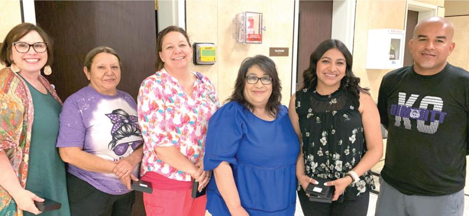 DISD 10-year Award (left to right) - Jennifer Sullivan, Lucy Sifuentez, Tiffany Seaton, Sandra Pena, Alex Galvan, Jason Ayala. Not pictured, Consuelo Lopez and Susan Rodriguez. 15 year award