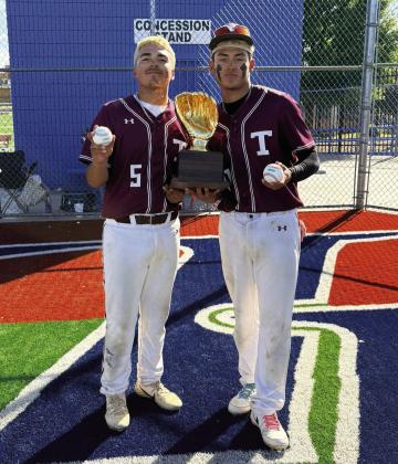 David Abeyta hit a 3 run homerun in the 3rd game of the series against Dimmitt and Gustavo Trevino hit a 2 run homerun in the 2nd game of the series against Dimmitt