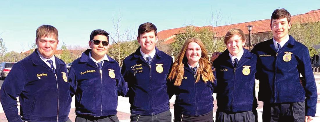 (Photo above) The Nazareth FFA Business Management team of Brett Young, Chayo Rodriguez, Dayson Schacher, Jaycee Pigg, Caysen High and Brett Heitschmidt will be competing at state competition.