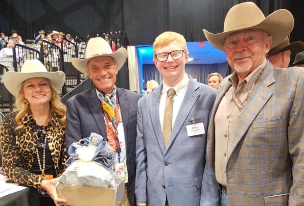 Nazareth FFA Pierce Wilhelm won the Senior Rookie of the Year at in the commercial steer contest at the Houston Stock Show.
