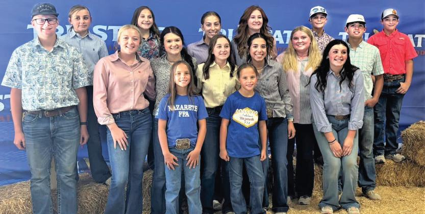 Tri State Fair - Nazareth FFA Livestock Judging Team, 5th out of 31 teams, Harper Johnson, 11th overall out of 101 individuals, Daniel Schacher, Emily Durbin, Alishia Osterkamp, Pierce Wilhelm, Taryn Wethington, Bridget Osterkamp, Autumn Birkenfeld and Lexi Ramaekers. Naz Jr FFA, 8th out of 42 teams, Brant White, Addie Birkenfeld, Copper Farris, Kaylin Acker and Chesney Farris. Ogletree 4-H, 10th place team, Izzy Heck, 3rd out of 121 individuals, Teagan Morgan, Lakyn Boxwell and Gabby Heck.