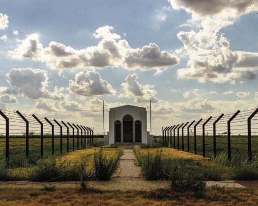 A COMMUNITY LANDMARK--The Italian Prisoners of War camp that was built south of Hereford in Castro County, and its presence had considerable impact in Castro and Deaf Smith Counties. Italian prisoners built this small chapel, a structure that still stands, outside the main camp, and it has endured despite weather damage and vandalism. Restored art from the front of the altar in the structure is housed in the Castro County Museum in Dimmitt for safekeeping.