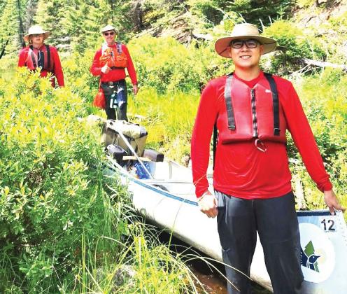 Nazareth Scouts Aiden Chea and Pierce Wilhelm at a portage in the Canadian wilderness of Ontario during a nine-day canoe trip.