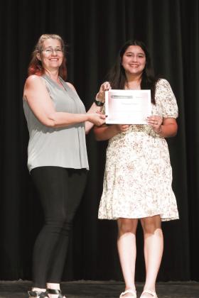 Swisher Memorial Hospital Auxiliary Scholarship presented by Sabrina Witt - Brianna Evans