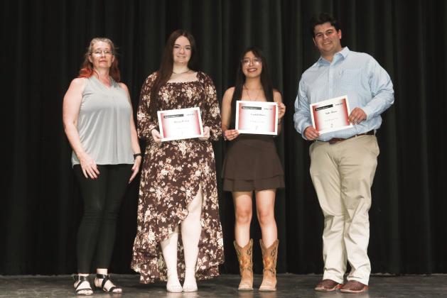 Rotary Club Scholarship presented by Sabrina Witt - Avary Wesley, Scarlett Chavez, and Luke Moore
