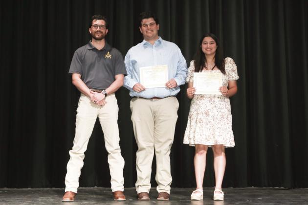 Masonic Lodge Scholarship presented by Braden Martin - Luke Moore, and Brianna Evans