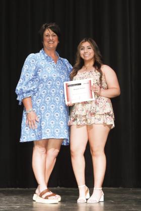 Salvation Army Scholarship presented by Cara Ramirez Anayeli Barajas