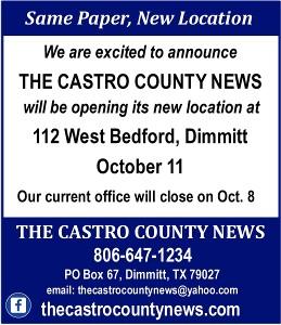 Castro County News opening new offices Oct. 11 at 112 West Bedford.