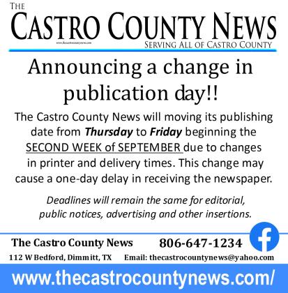 Castro County News Publication Day