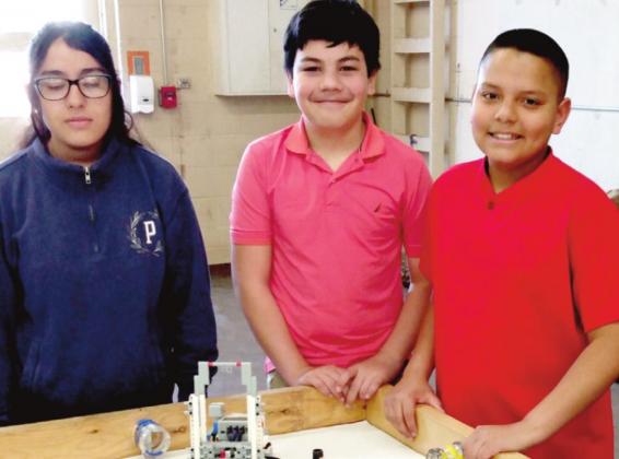 DMS Azul Hidalgo, Aaron Lara, Zayden Velo and Roman Holgin competed at the Texas Tech GEAR robotics contest.