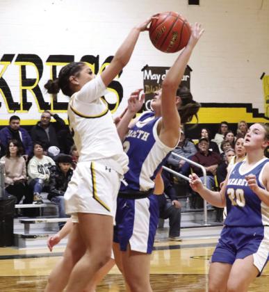 Aleeyah Trevino blocks the shot