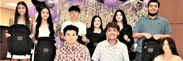 DHS Top Ten Freshman – Samara Birdwell, Jaqueline Esqueda, Angelica Ledesma Solorzano, Abrahm Chavez, Jasmine Lopez, Lisbeth Moya Hernandez, Angel Fuentes, Breeleigh Bell, Larry Hernandez and Rydyr Sanders.