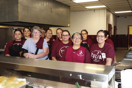 Tulia ISD Cafeteria employees prepared breakfast for the Tulia ISD employee breakfast