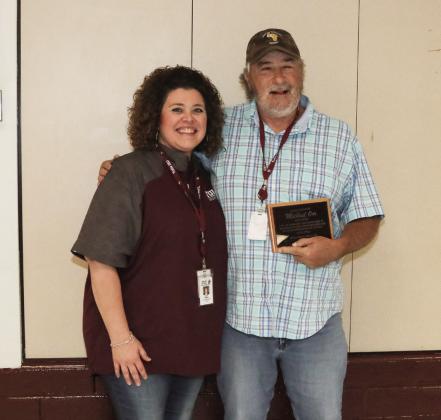 Mrs. Robin Salazar recognized Mr. Michael Orr for his retirement from Tulia High School