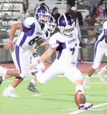 Bobcats Diego Santellano moves in on a kickoff in the Tulia game. (Dimmitt Sports Media photo)
