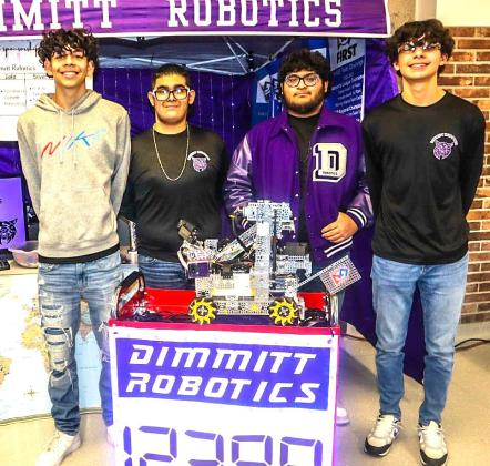 DHS Robotics 12398 went 2-3 in the prelims and 1-2 in the finals to place 4th at Amarillo Robotics League District meet. Team members include Enrique Holguin, JJ Rodriguez, Gabriel Garcia and Keenan Hernandez.