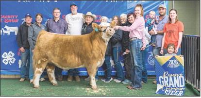 Emily Durbin and the Reserve Grand Champion Steer at the Nazareth Stock Show.