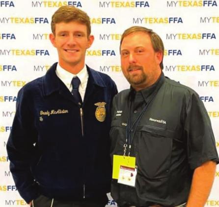 Grady McAlister, shown with Austin Heck, is among those elected for Texas FFA state officers.