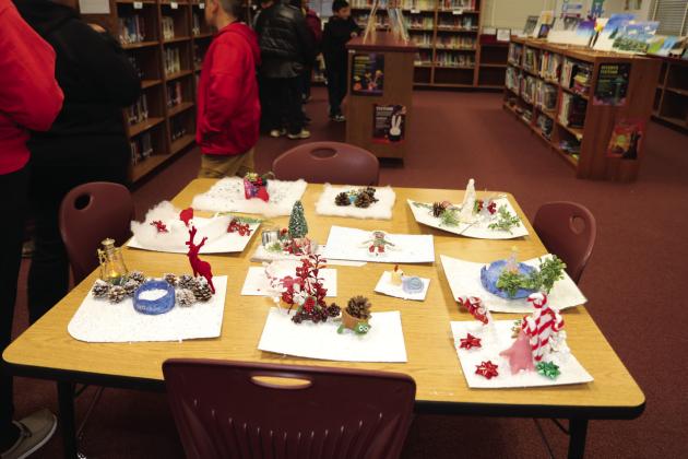 Art was displayed in the Junior High Library