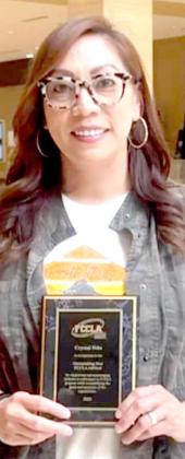 DHS Crystal Nino was presented an award for Outstanding New FCCLA Advisor.