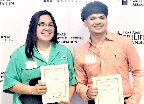 Hart students Mia Lopez and Hayden Hernandez earned their cattle handlers certification through the TCFA program after learning and passing the practicums on giving shots, implements in ears, moving cattle to chutes properly as well as passing a beef quality assurance exam and interview.