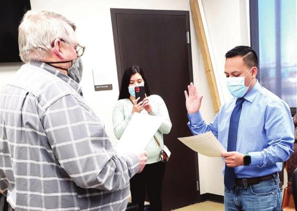 Sheriff’s Deputy Caylan Vasquez was sworn in on Jan. 28 as the newest law enforcement officer for Castro County.