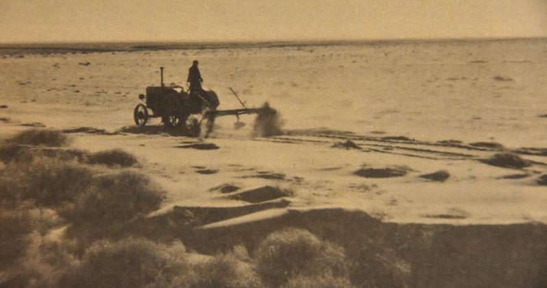 CARING MAKES ALL THE DIFFERENCE--The haunting blowsand images of the Dust Bowl era were long seared in the conscience of the nation in one of the worst environmental disasters in American history. Drought, wind, and economic factors all brought about the Dust Bowl. The message is clear: Save the soil and save Texas.