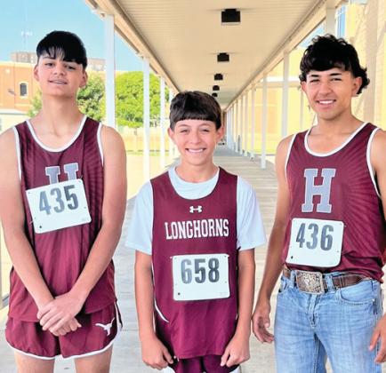 Hart HS and JH Boys Cross Country: (left to right) Abram Chavez, Avram Morales (JH), and Aiden Cisneros.