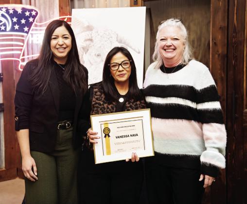 Deaf Smith County Chamber of Commerce banquet honorees included (top, right) Citizen of the Year B.J. Gililland, Chamber of Commerce Hall of Fame Brenda Fuentes (above, right) and Employee of the Year Vanessa Nava (above).