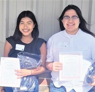 Hart Ag students Marissa Mendoza and Mia Lopez recently tested for the Feedlot Technician safety, welding and cutting portion of the certification and were successful in passing.