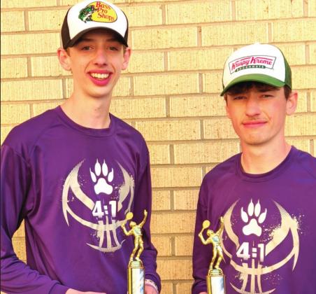 Luke Settle and Sam Settle placed first in boys doubles at the Amarillo Tennis Meet.