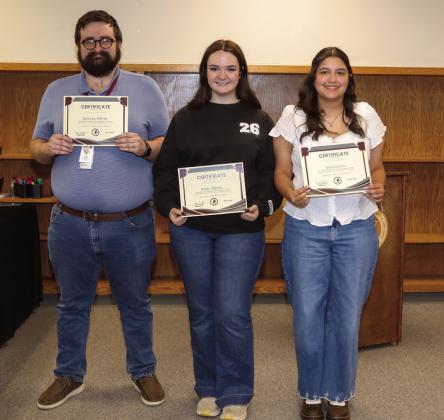 Tulia High School Recognitions Mr. Zachary Wilhite, Avary Wesley and Brianna Evans