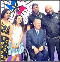 DPD Officer Nicolas Montelongo was joined by his family in Austin when he was presented the Star of Texas Award.