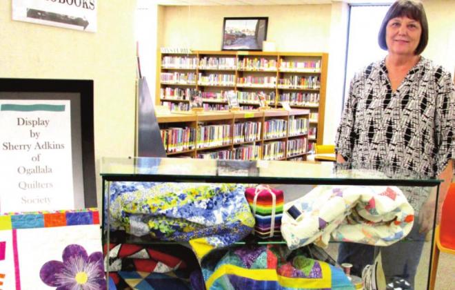 Rhoads Memorial Library March Display of the Month is provided by Sherry Adkins of Lubbock. She is a member of the Ogallala Quilters Society as the Ogallala Quilt Festival approaches on April 1-2.