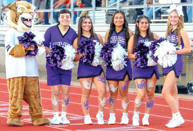 The spirited DHS cheerleaders urged the Bobcats on to a victory on Homecoming. (photo courtesy of Dimmitt Sports Media/DISD)