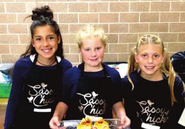 (Photo left) Castro County Junior Team 1, District Food Challenge - Kaylin Acker, Wylie Braddock and Mackenzie Wilhelm.