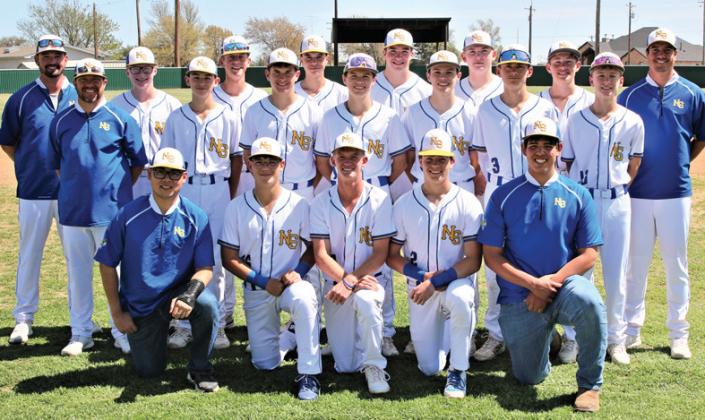 The Nazareth Swifts Baseball team won the District Championship defeating Springlake, 11-0. Team members include (back row, left to right) Coach Mitchell Parsley, Pierce Wilhelm, Jett McLarty, Dayne Schulte, Beck Paulsen, Collin Kimball, Rhett Ethridge, Head Coach Tyler Goodwin, (middle row) Coach Nathan Branum, Cooper Schulte, Zane Schulte, Cameron Pohlmeier, Lincoln Pohlmeier, Tripp Ethridge, Trapper Neill, (front row) Aiden Chea, Alejandro Guerrero, Reid Backus, Breck Proctor and Jesse Acker