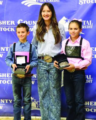 Junior Cattle Showmanship - 1st - Benson Van Winkle, 2nd - Whitlee Wheeler Courtesy Photo by Summer Davis Randol