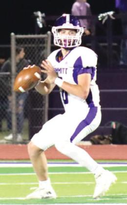 Bobcats QB Jack Lunsford prepares to launch a pass. (Dimmitt Sports Media)