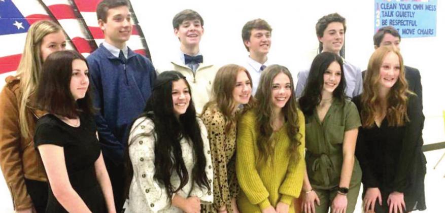 Newest members of the Naz ISD National Honor Society were inducted during a banquet.