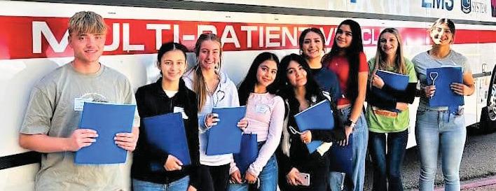 DHS Junior Health Science students attended the Healthcare Expo at UMC*Lubbock. UMC’s education departments provide handson activities for various specialties such as radiology, respiratory, ultrasound, operating room, pharmacy, transportation, first respondersaerocare, and the ambus.