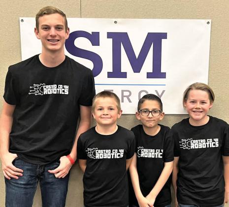 Castro County 4-H elementary team advanced to the Texas Tech GEAR robotics contest in Lubbock. There were 24 teams that advanced out of 152 elementary teams for the season. and the Castro team finished eighth.The team includes Bensen Birkenfeld, 3rd grader from Nazareth, Mason Mireles, 3rd grader from Hart, Griffin Neinast, 5th grader from Dimmitt, and Sawyer Gibson, 4th grader from Nazareth, who was unable to make the match. The team was coached by Nazareth sophomore Spencer Acker.